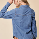 SMALL TOWN CUTIE LIGHT DENIM SHIRT