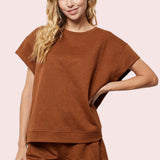 LOOK AGAIN TEXTURED TOP - RUST OR OLIVE