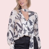 STYLE STATEMENT LONG SLEEVE FLORAL BLOUSE