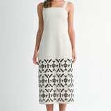 MIDTOWN CHIC LINEN BLEND SHIFT DRESS