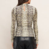 ONLINE EXCLUSIVE: FOR GOODNESS SNAKE PRINT KNIT TOP