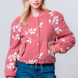 CABIN COZY EMBROIDERD QUILTED JACKET