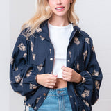 STATEMENT MAKER HOODED EMBROIDERED JACKET