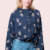 STATEMENT MAKER HOODED EMBROIDERED JACKET