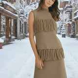 ALWAYS COZY FRINGE SLEEVELESS SWEATER