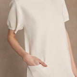 ONLINE EXCLUSIVE: SWEET GLANCE PEARL TRIM KNIT MINI DRESS