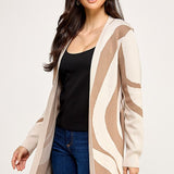 CABIN COZY ABSTRACT PATTERN BELTED CARDIGAN