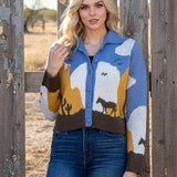 MANE ATTRACTION KNIT CARDIGAN SWEATER - PINK OR BLUE