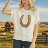 THE DUCHESS IVORY HORSESHOE SWEATER