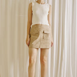 ONLINE EXCLUSIVE:  OPENING ACT FAUX LEATHER MINI SKIRT