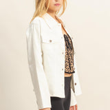 CHASING SUNSETS DENIM FITTED SHIRT - WHITE OR BLACK