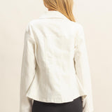 CHASING SUNSETS DENIM FITTED SHIRT - WHITE OR BLACK