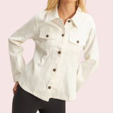 CHASING SUNSETS DENIM FITTED SHIRT - WHITE OR BLACK