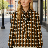 HIDDEN ATTRACTION GEOMETRIC PRINT BLOUSE