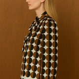 HIDDEN ATTRACTION GEOMETRIC PRINT BLOUSE