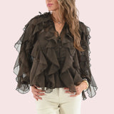 CAUGHT YOUR ATTENTION HIGH RISE LACE WIDE LEG PANTS