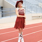 HERE FOR THE WIN MAROON DRESS