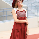 HERE FOR THE WIN MAROON DRESS