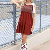 HERE FOR THE WIN MAROON DRESS