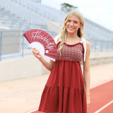 HERE FOR THE WIN MAROON DRESS