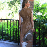 ONLINE EXCLUSIVE: SLEEK UPTOWN FAUX LEATHER MINI DRESS