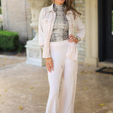 ONLINE EXCLUSIVE: FOR GOODNESS SNAKE PRINT KNIT TOP