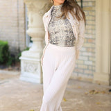 ONLINE EXCLUSIVE: FOR GOODNESS SNAKE PRINT KNIT TOP