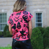 QUEEN OF SPARKLES: HOT PINK HALLOWEEN ICON TEE