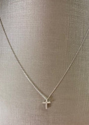 MUSTARD SEED:  DAINTY CROSS NECKLACE - GOLD OR SILVER