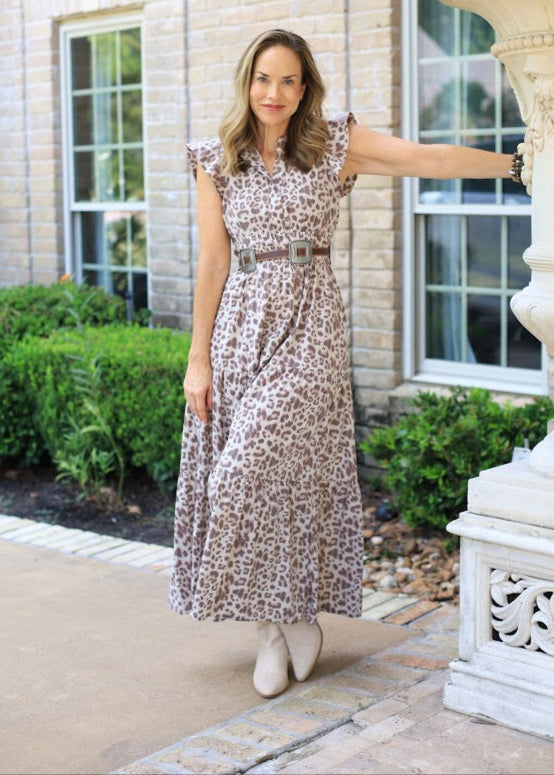 she and sky leopard dress She + Sky Sz M Leopard Print Dress, Cottage, Grandma,Classic