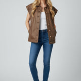 NYC CHIC BROWN FAUX LEATHER VEST