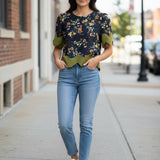 FLORAL ESTATE SCALLOP BLOUSE