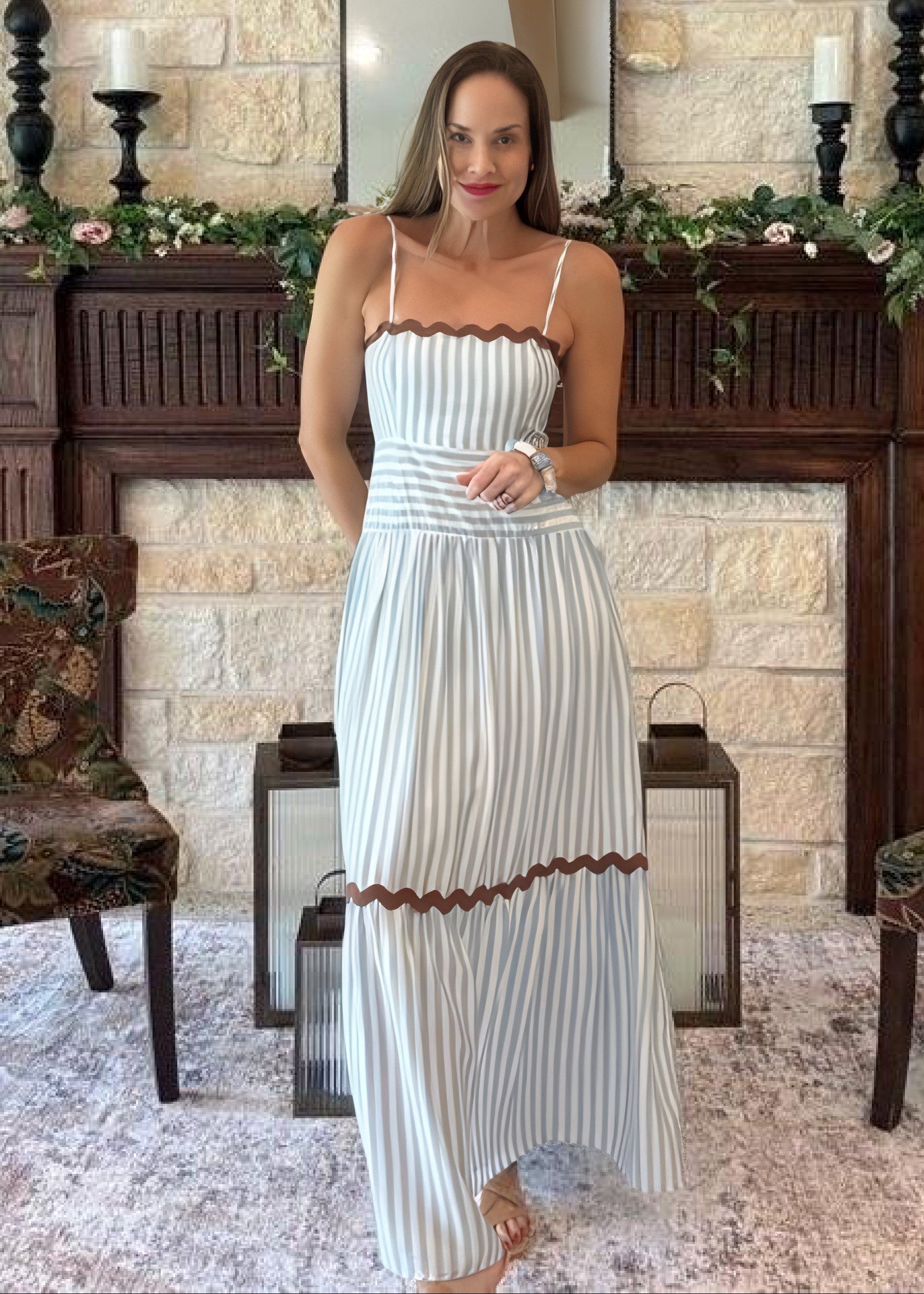 bali striped maxi dress Bali Striped Dress Blue & White