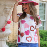 QUEEN OF SPARKLES: DOILY HEART SEQUIN TEE