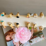 CHRISTINA GOLD BANGLE STONE BRACELET - ASSORTED COLORS