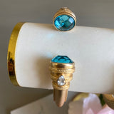 CHRISTINA GOLD BANGLE STONE BRACELET - ASSORTED COLORS