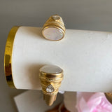 CHRISTINA GOLD BANGLE STONE BRACELET - ASSORTED COLORS
