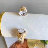 CHRISTINA GOLD BANGLE STONE BRACELET - ASSORTED COLORS