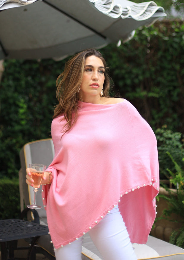 PUNCH LOVE PEARL DETAILED PONCHO