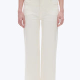 BAYEAS HIGH RISE WIDE LEG RAW HEM JEANS IN OFF-WHITE