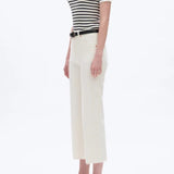 BAYEAS HIGH RISE WIDE LEG RAW HEM JEANS IN OFF-WHITE