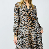 UNCLE FRANK: LEOPARD GUAZE MIDI DRESS