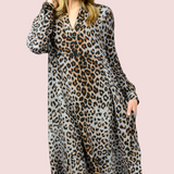 UNCLE FRANK: LEOPARD GUAZE MIDI DRESS