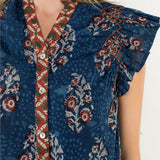 WILD MEADOWS FLUTTER SLEEVE BLOUSE