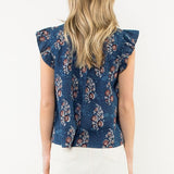 WILD MEADOWS FLUTTER SLEEVE BLOUSE