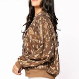 QUEEN OF SPARKLES: BROWN DEER PRINT SWEATSHIRT