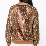 QUEEN OF SPARKLES: BROWN DEER PRINT SWEATSHIRT