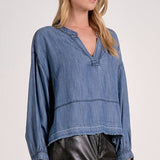 FIRST THINGS FIRST DARK WASH HENLEY