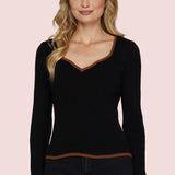 BE MY SWEETHEART BLACK CONTRAST SWEATER