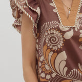 KIND SOUL COTTON PAISLEY PRINT BLOUSE